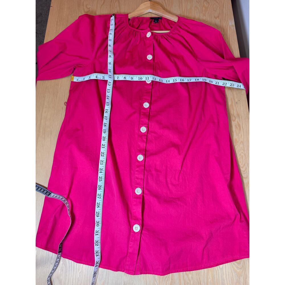 J.Crew Pink Tie-Sleeve Cotton Poplin Shirt Dress Balloon Sleeve Cotton - Picture 9 of 9